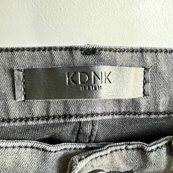 KDNK 11 4 14 11 Gray Black Star Skinny Jeans Men's 30x29 Low Rise Distressed - Picture 6 of 6